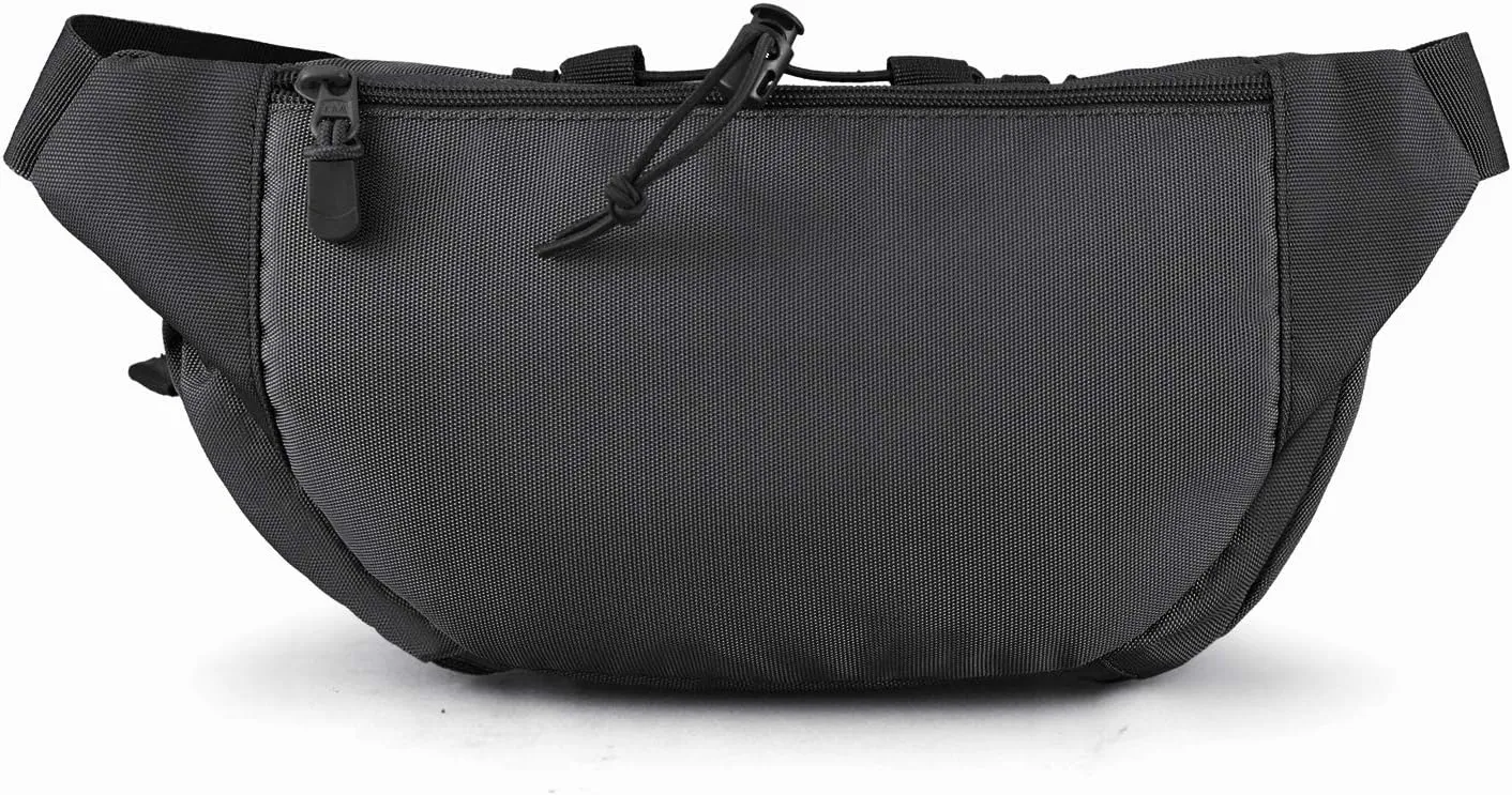 Tactical Fanny Pack,Military Waist Bag Pack with U.S Patch Utility Hip Belt Bumbag for Outdoor Fishing Hiking (Black(5 Zipper Pockets))
