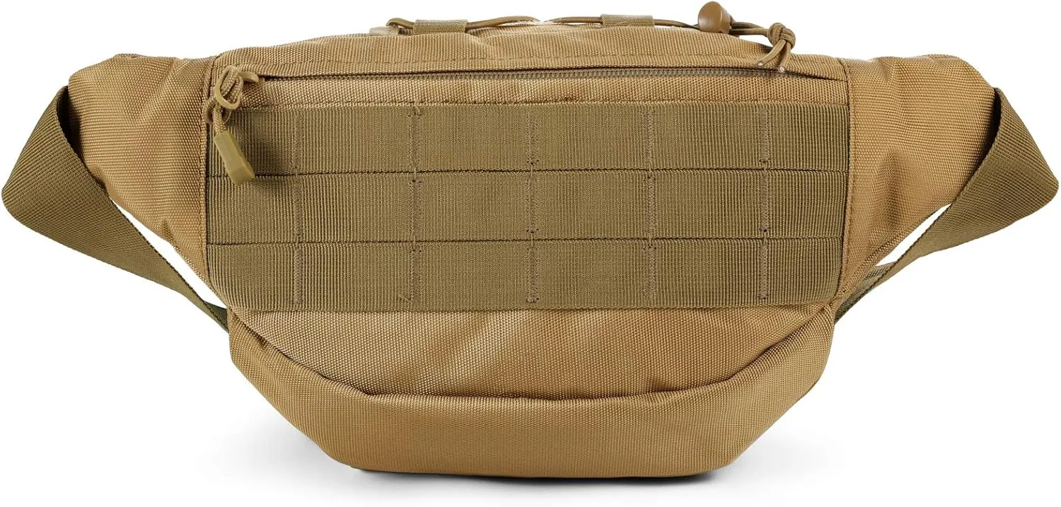 Tactical Fanny Pack,Military Waist Bag Pack with U.S Patch Utility Hip Belt Bumbag for Outdoor Fishing Hiking (Tan(4 Zipper Pockets))