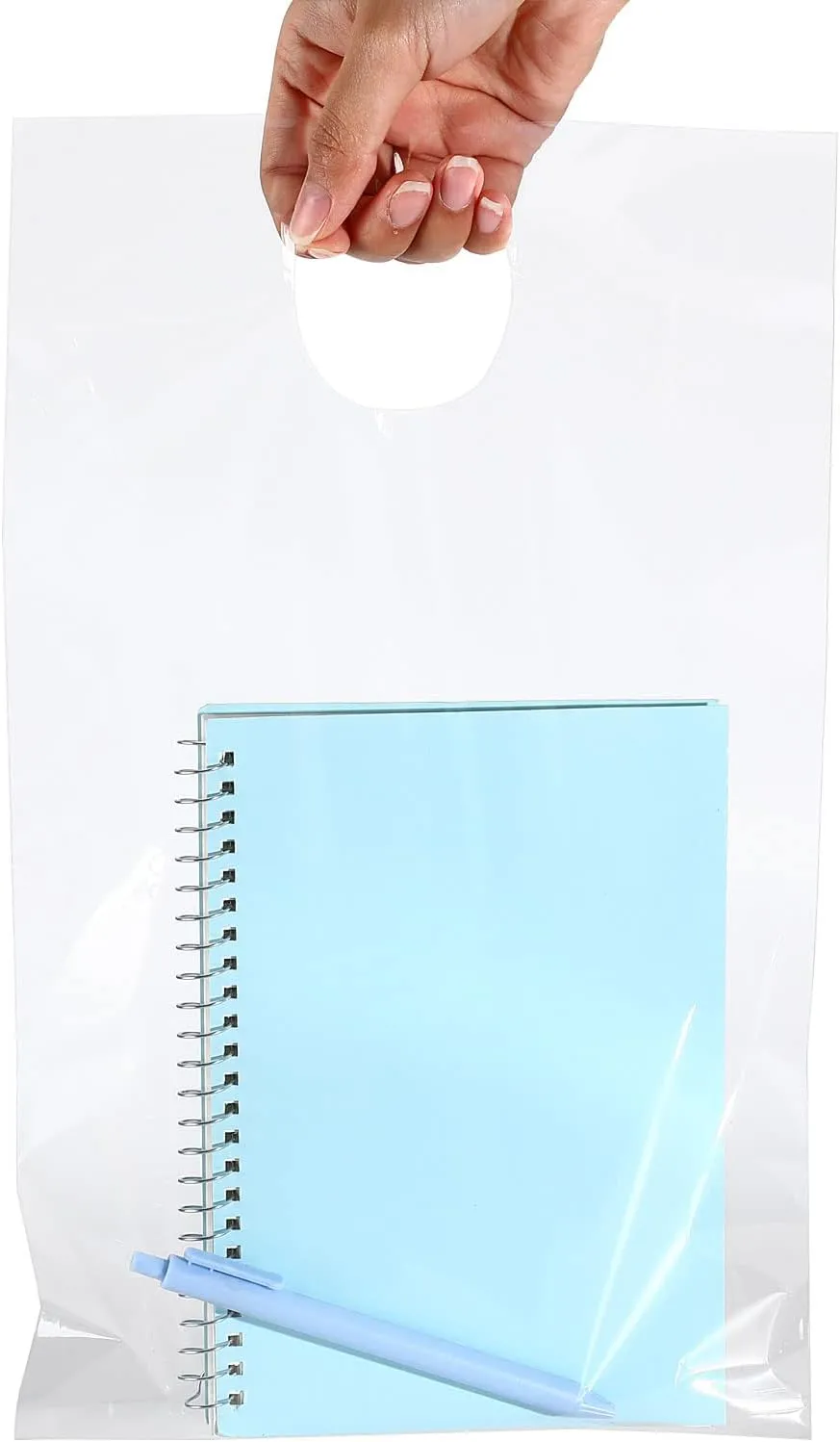 Tallew 240 Pcs Door Hanger Bags 9 x 12 Inch Clear Plastic Poly Hanging Waterproof Perforated Newspaper Bags for Door Knob Flyers Newspapers Mail Magazine Notices Brochures Outdoor Avoid Dirt