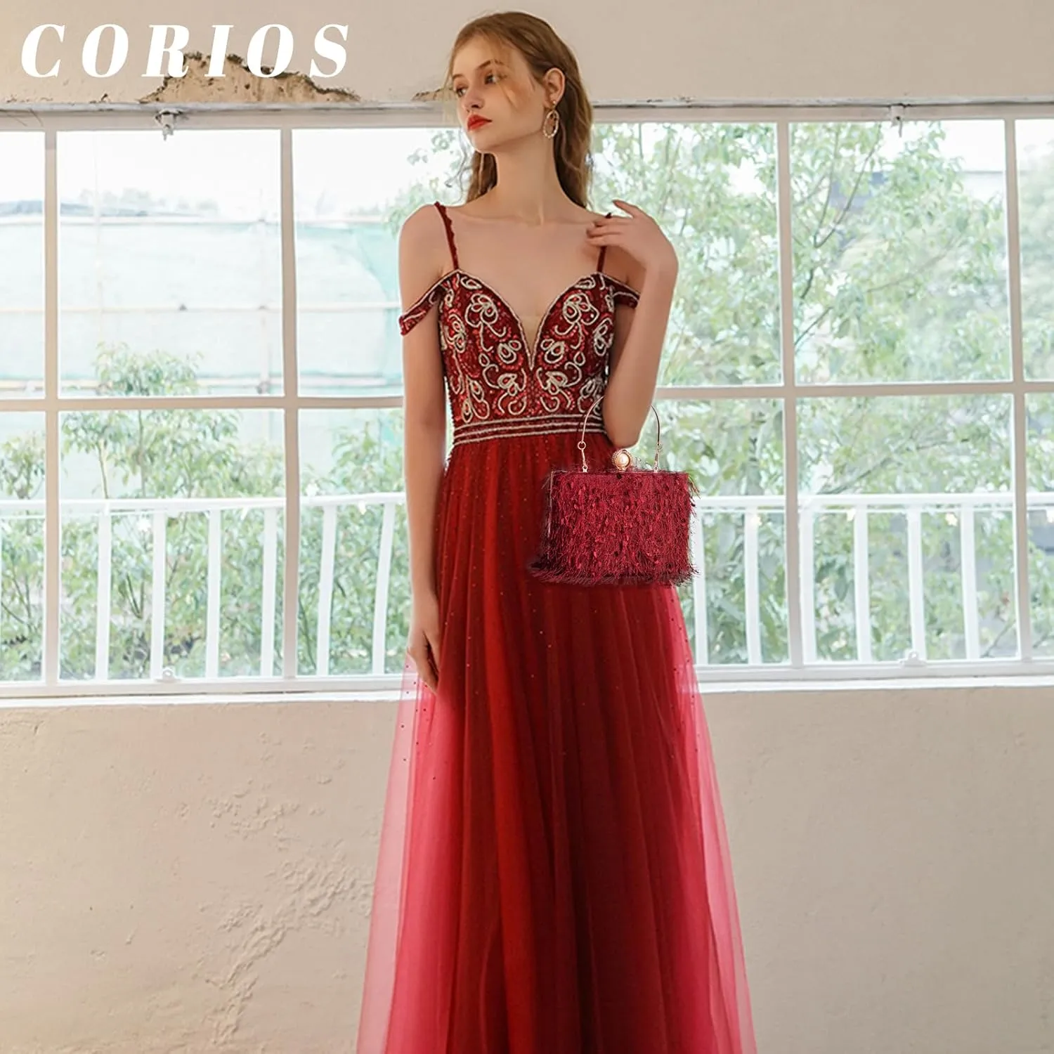 Tassel Evening Bag for Women Rhinestone Clutch Bag Beaded Handbag Bridal Wedding Purse Shoulder Bag