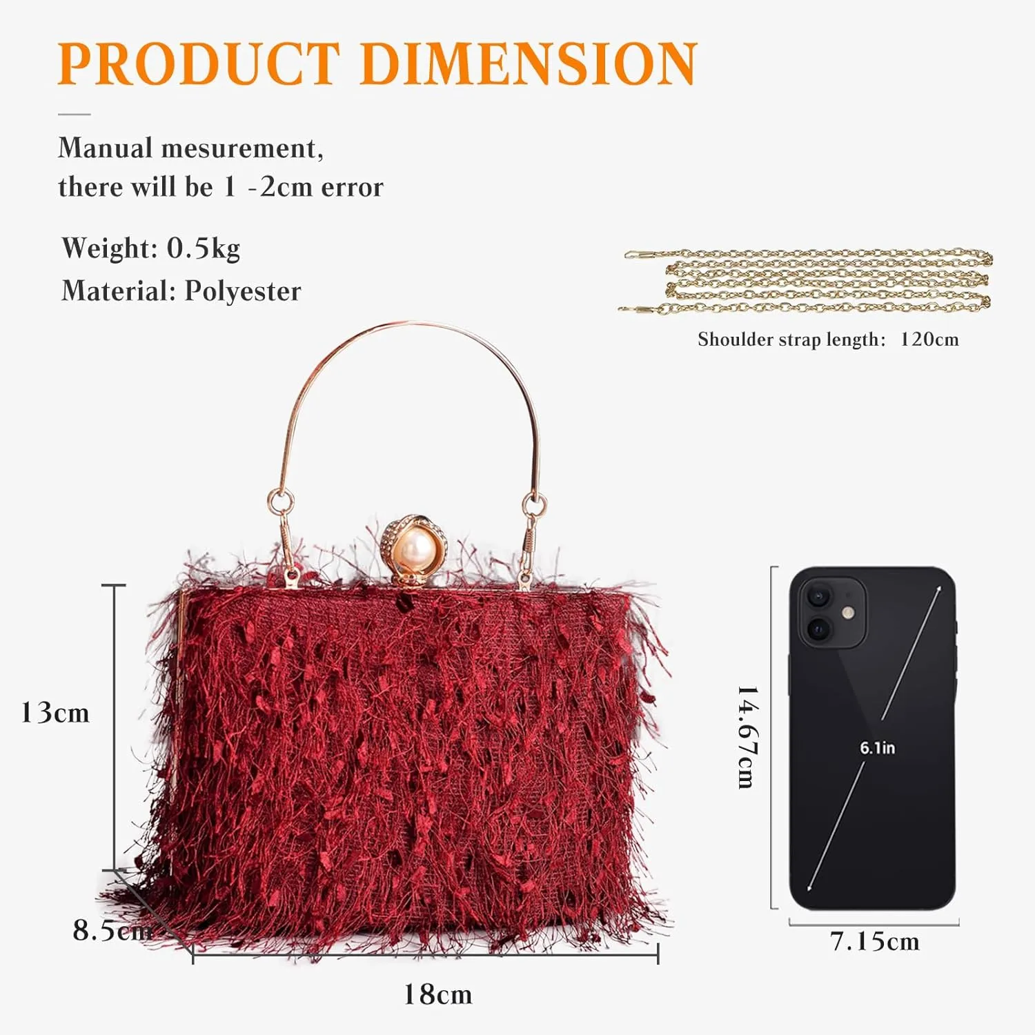 Tassel Evening Bag for Women Rhinestone Clutch Bag Beaded Handbag Bridal Wedding Purse Shoulder Bag