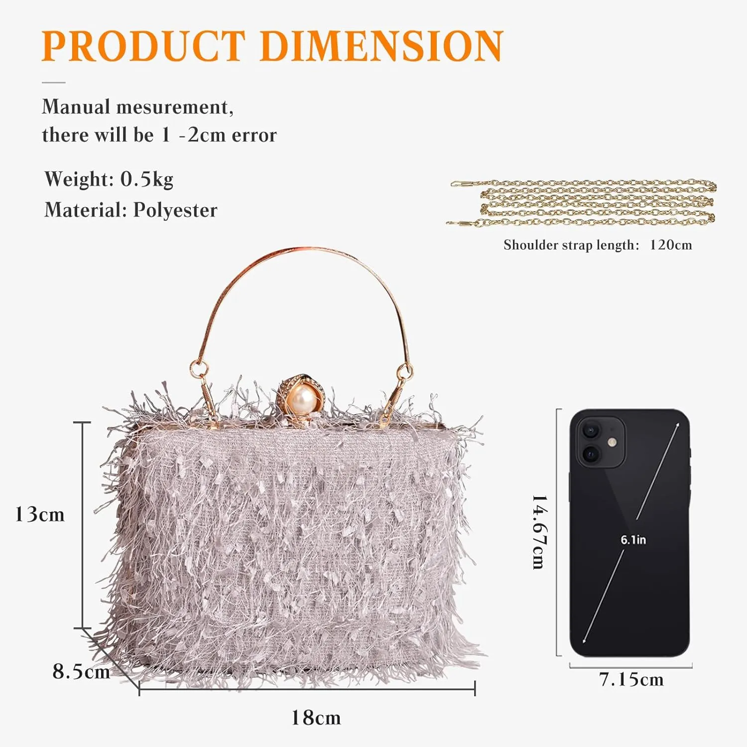 Tassel Evening Bag for Women Rhinestone Clutch Bag Beaded Handbag Bridal Wedding Purse Shoulder Bag