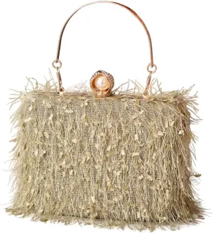 Tassel Evening Bag for Women Rhinestone Clutch Bag Beaded Handbag Bridal Wedding Purse Shoulder Bag