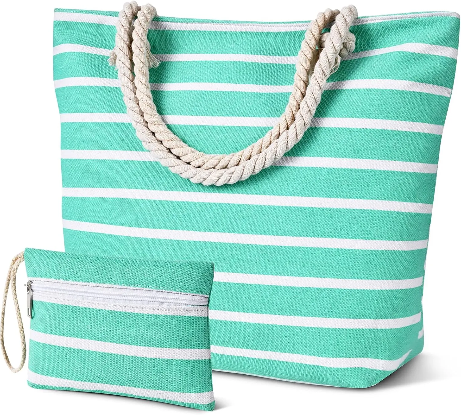 Tavaleu Beach Bags for Women - Large Beach Bag with Zipper Waterproof Sandproof, Swim Pool Tote Bag Vacation