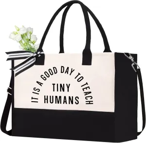 Teacher Appreciation Canvas Tote Bag - Aesthetic Gift for Women - Christmas Teacher Gift