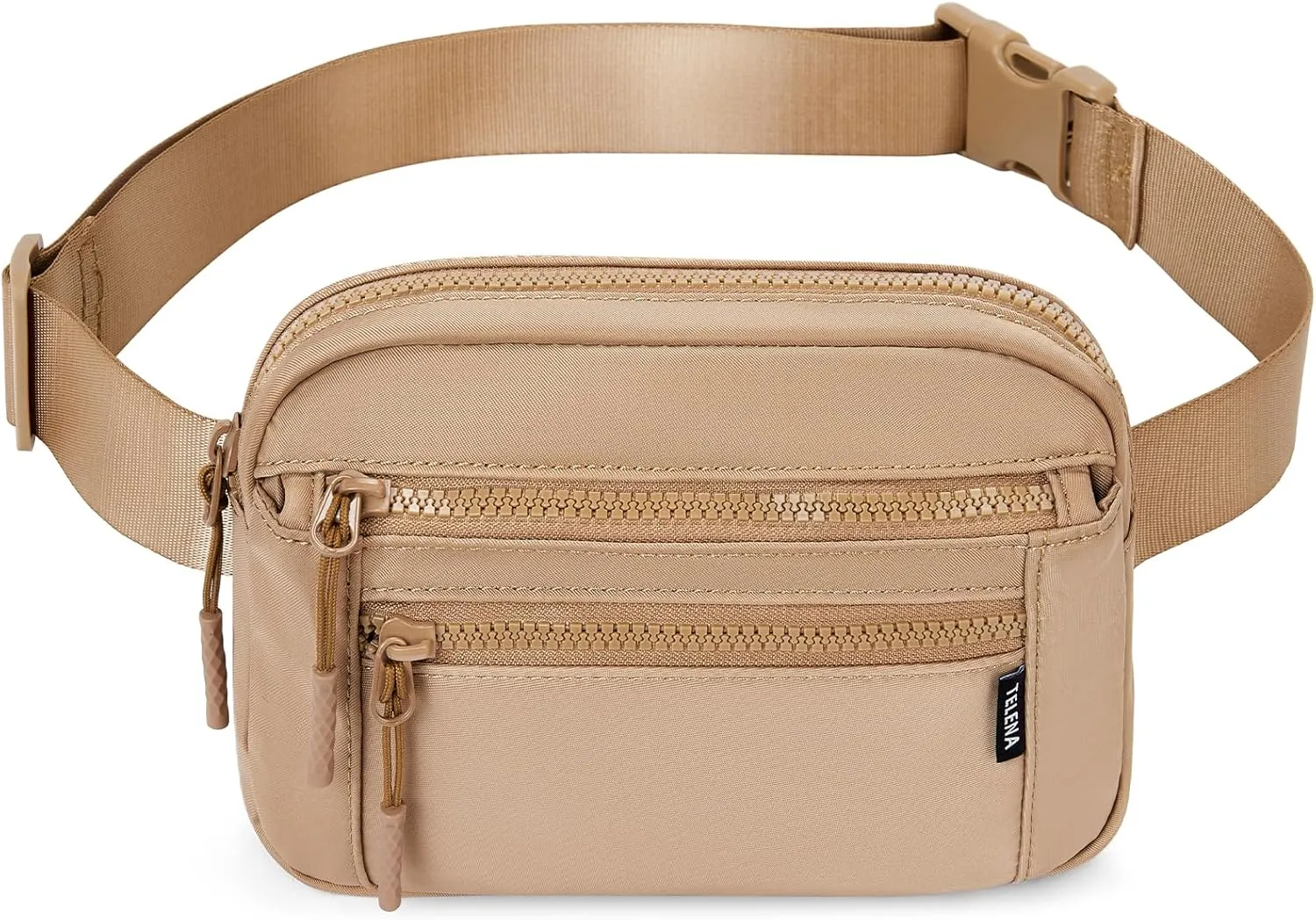 Telena Belt Bag for Women Fanny Pack Cross Body Bag Fashion Waist Pack with Adjustable Strap Light Brown