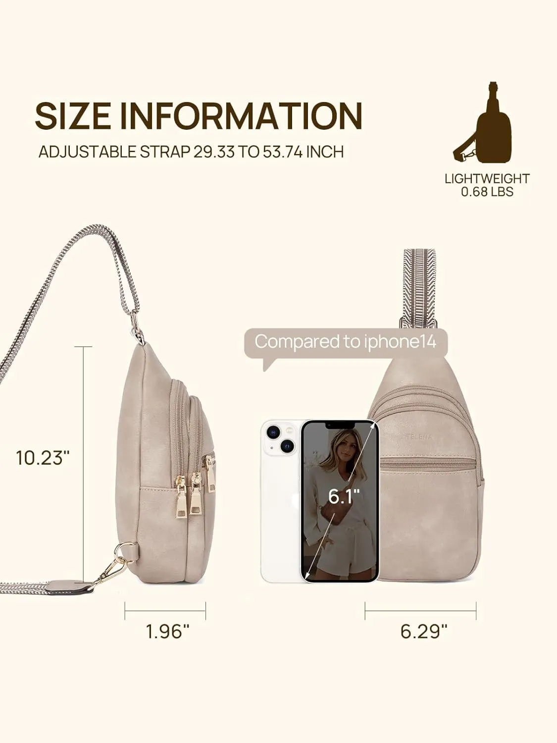 Telena Crossbody Bags for Women Cross Body Sling Bag with Adjustable Shoulder Strap