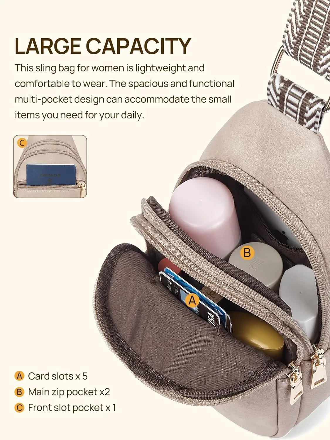 Telena Crossbody Bags for Women Cross Body Sling Bag with Adjustable Shoulder Strap