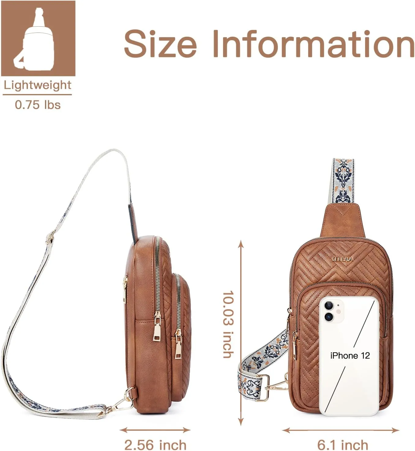Telena Large Sling Bag Crossbody Bags for Women Fanny Packs Cross Body with Adjustable Strap