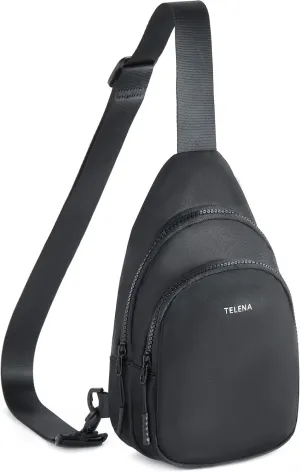 Telena Sling Bag for Women Crossbody Bags Fashion Fanny Pack Cross Body for Travel Hiking Cycling 1-Black