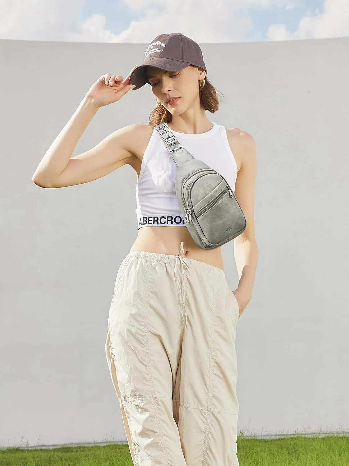 Telena Sling Bag for Women Crossbody Bags Purse for Women Vegan Leather Fanny Pack with Adjustable Strap