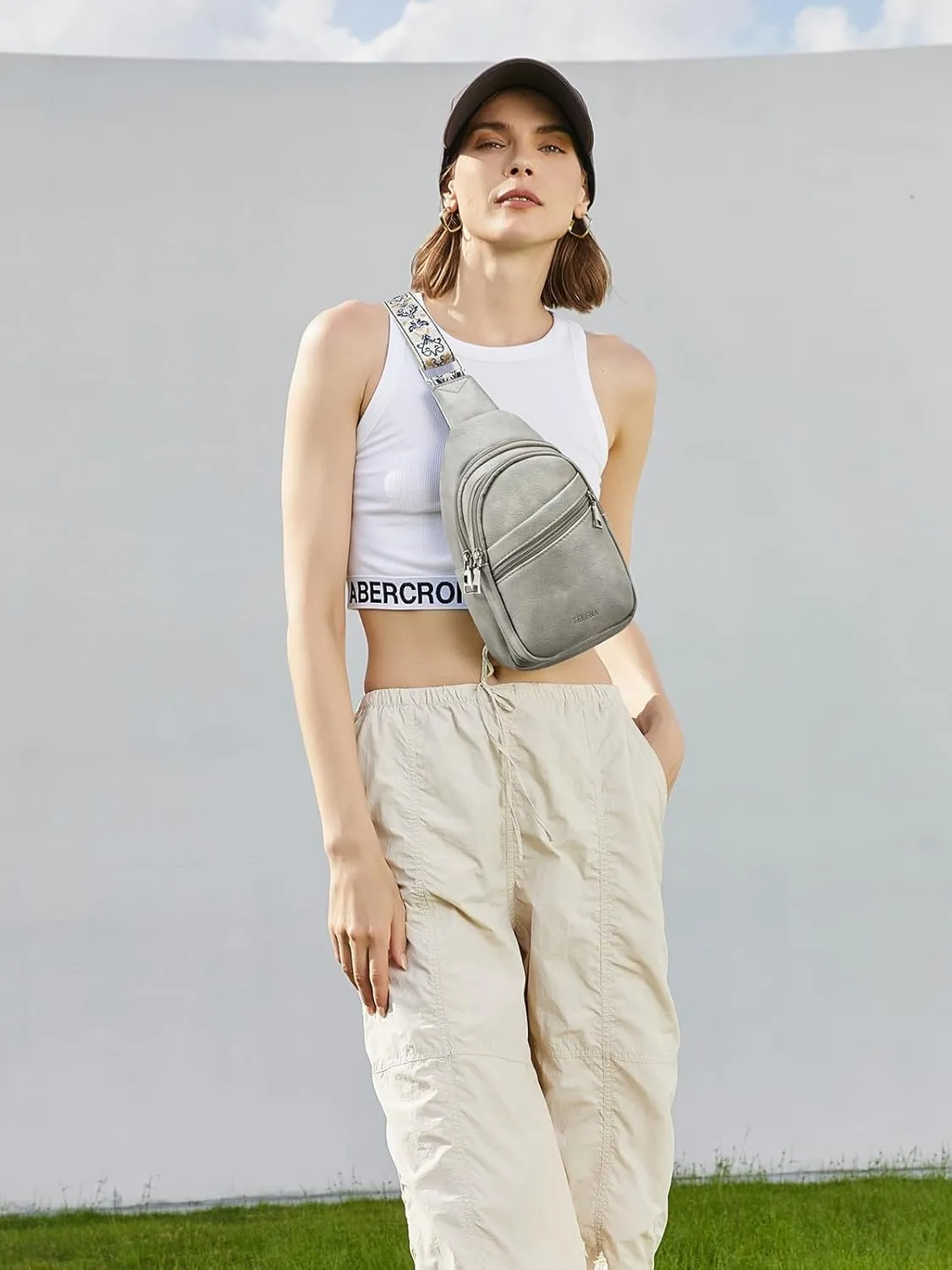 Telena Sling Bag for Women Crossbody Bags Purse for Women Vegan Leather Fanny Pack with Adjustable Strap