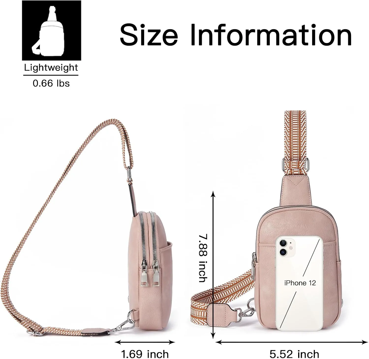 Telena Small Sling Bag for Women Vegan Leather Fashionable Fanny Pack Crossbody Bags for Women for Travel