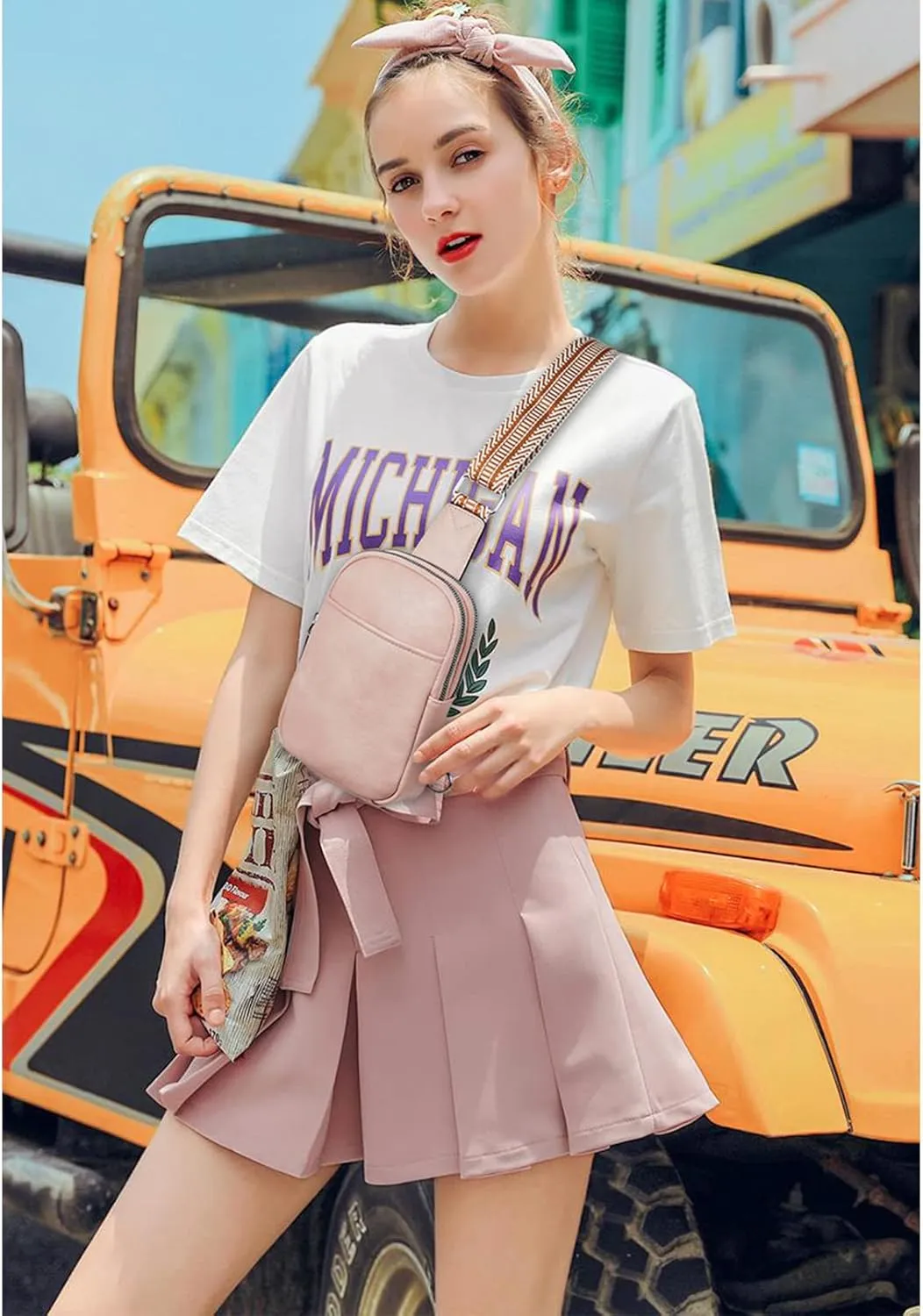 Telena Small Sling Bag for Women Vegan Leather Fashionable Fanny Pack Crossbody Bags for Women for Travel