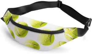 Tennis Balls Crossbody Fanny Pack Waist Packs Adjustable Shoulder Bags Sling Bag for Hiking Running Cycling