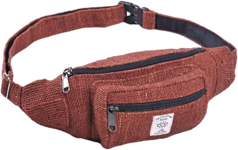 The Collection Royal Himalayan Hemp Fanny Pack, Eco-friendly, Fanny Packs Boho, Hippie Fanny Pack, Waist Belt, Travel Utility Belt