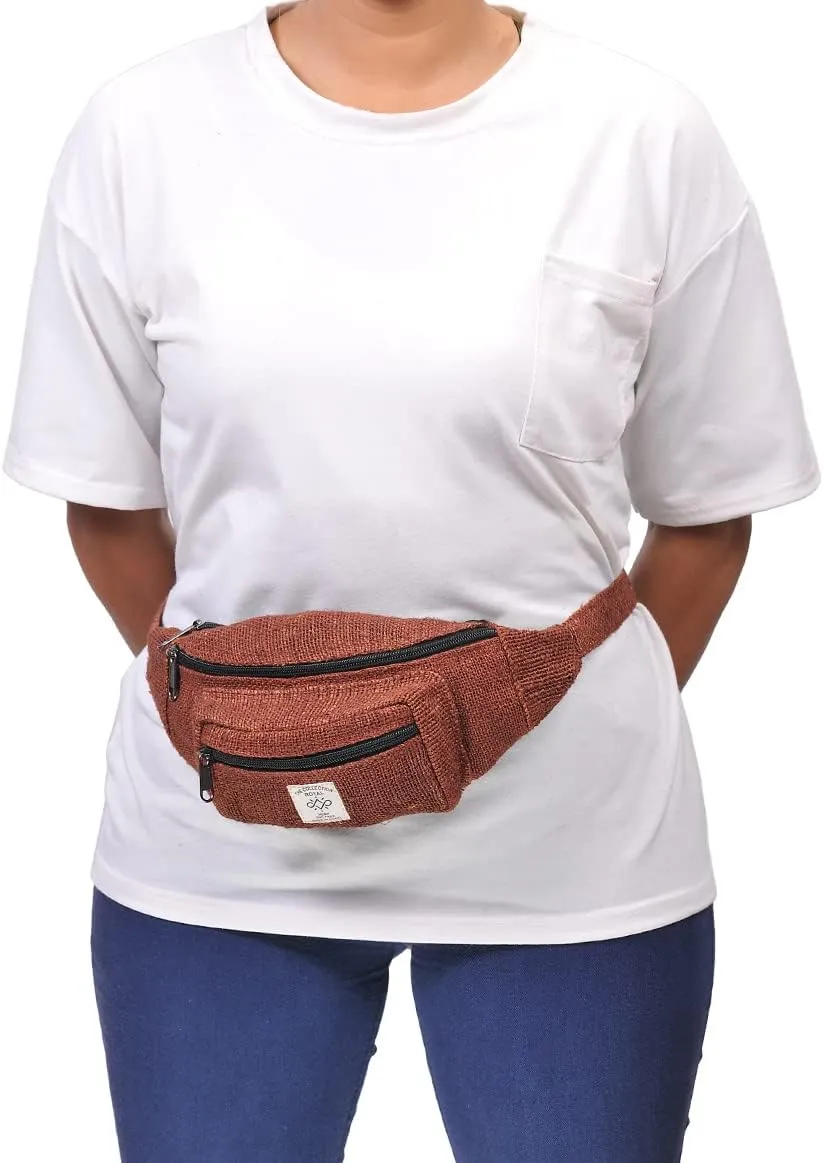 The Collection Royal Himalayan Hemp Fanny Pack, Eco-friendly, Fanny Packs Boho, Hippie Fanny Pack, Waist Belt, Travel Utility Belt