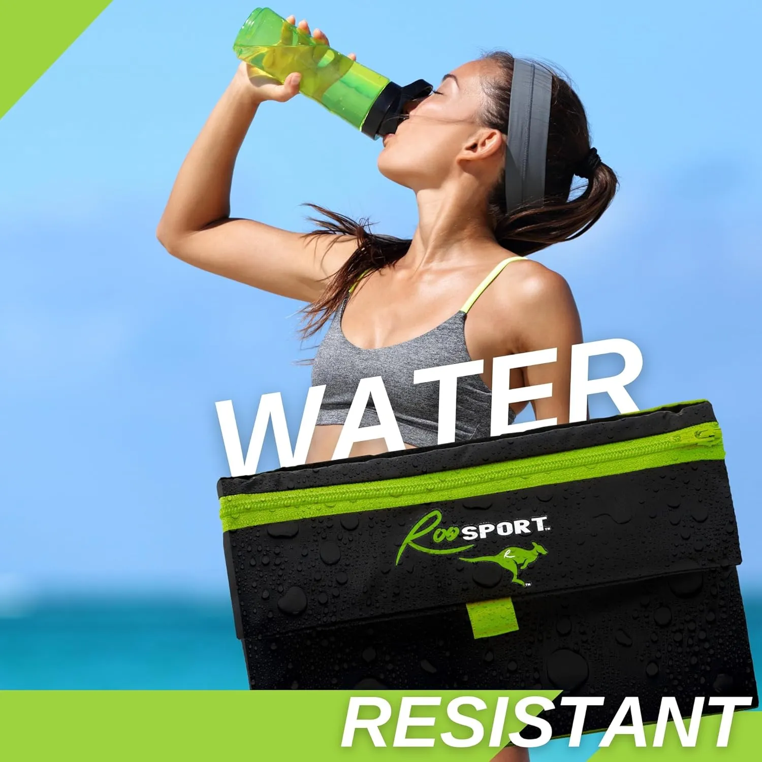 The RooSport Magnetic Running Pouch - Magnetic Pocket to Hold Cell Phone, Wallet, Earphones - Securely Carry Essentials While Running - Magnetic Closure for Convenience