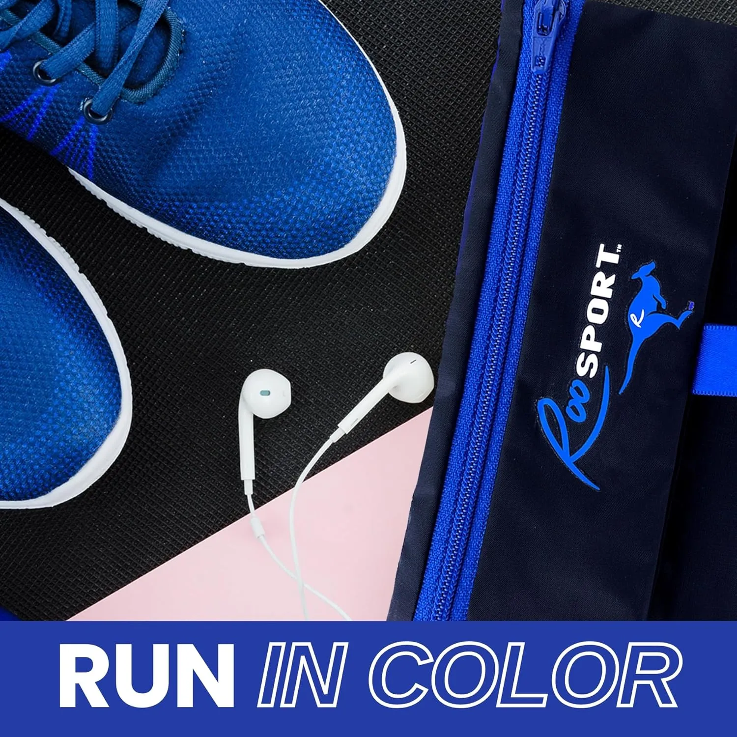 The RooSport Magnetic Running Pouch - Magnetic Pocket to Hold Cell Phone, Wallet, Earphones - Securely Carry Essentials While Running - Magnetic Closure for Convenience