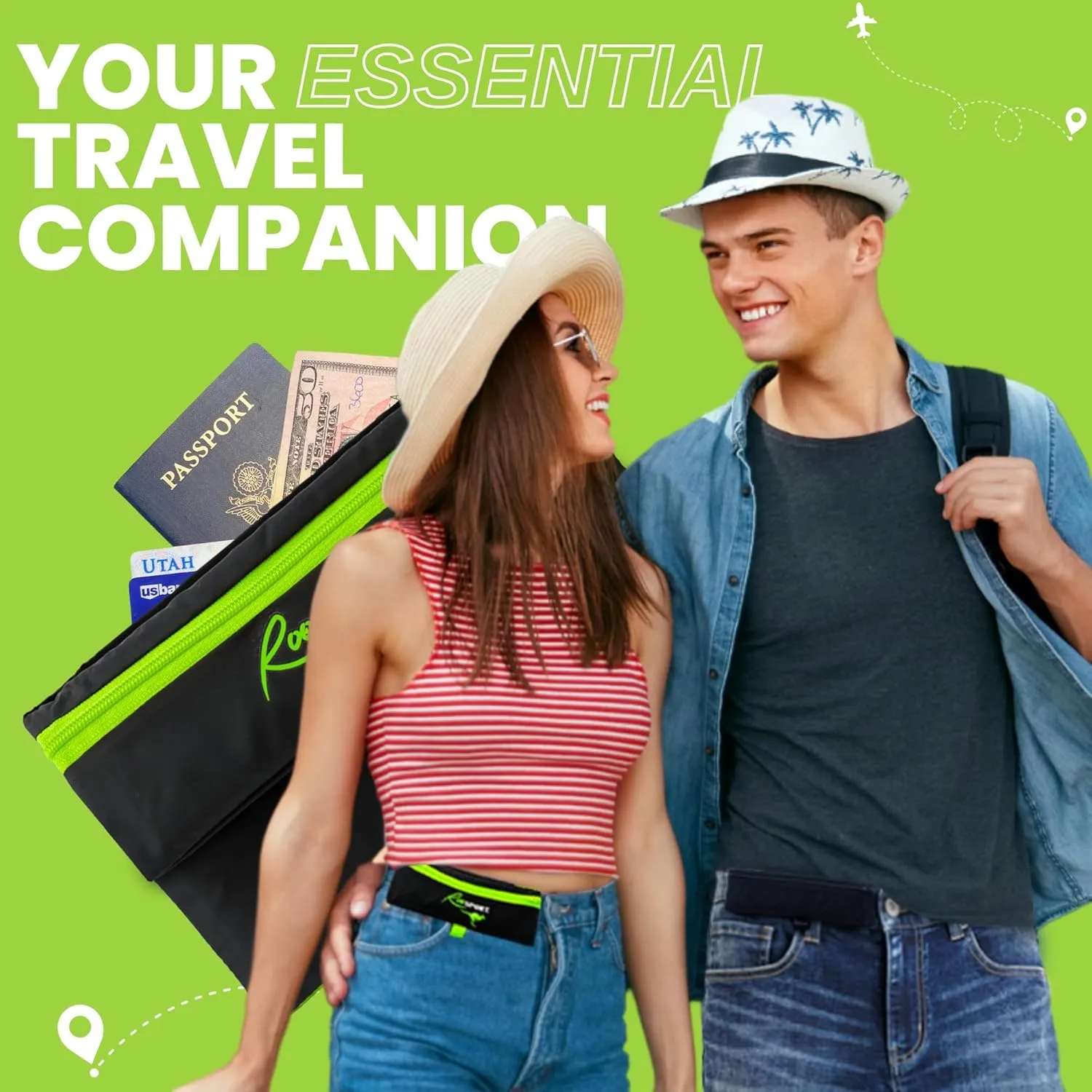 The RooSport Magnetic Running Pouch - Magnetic Pocket to Hold Cell Phone, Wallet, Earphones - Securely Carry Essentials While Running - Magnetic Closure for Convenience
