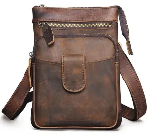 Thick Leather Cross-Body Bag 8" Travel Small Designer Satchel Messenger Bag Fanny Waist Pack (Color : A, Size (A As the picture shows)