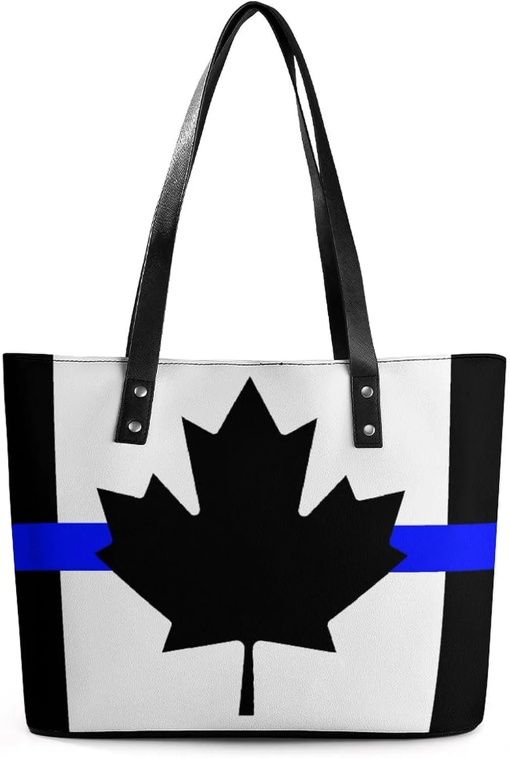 Thin Blue Line Canada Flag Women's Handbag Fashion Shoulder Bag Purse Leather Tote Bags Crossbody Travel