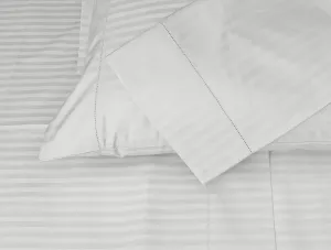 Threadmill Home Linen Luxury King Size Pillow Cases - 100% Natural Cotton 600 Thread Count, 2 Piece Damask Light Grey Pillow Cover Set, Breathable ELS Combed Cotton Striped Pillow Protectors