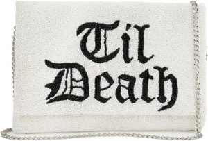 TIL DEATH Beaded Clutch Purse for Wedding Day for Bachelorette Party, Bridal Shower & Engagement Gifts for Bride