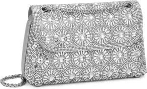 Tmore Evening Purses for Women Shoulder Bags Handbags with Chain Rhinestone Purse for Prom Party Wedding