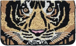 To the Edge Tiger Beaded Clutch