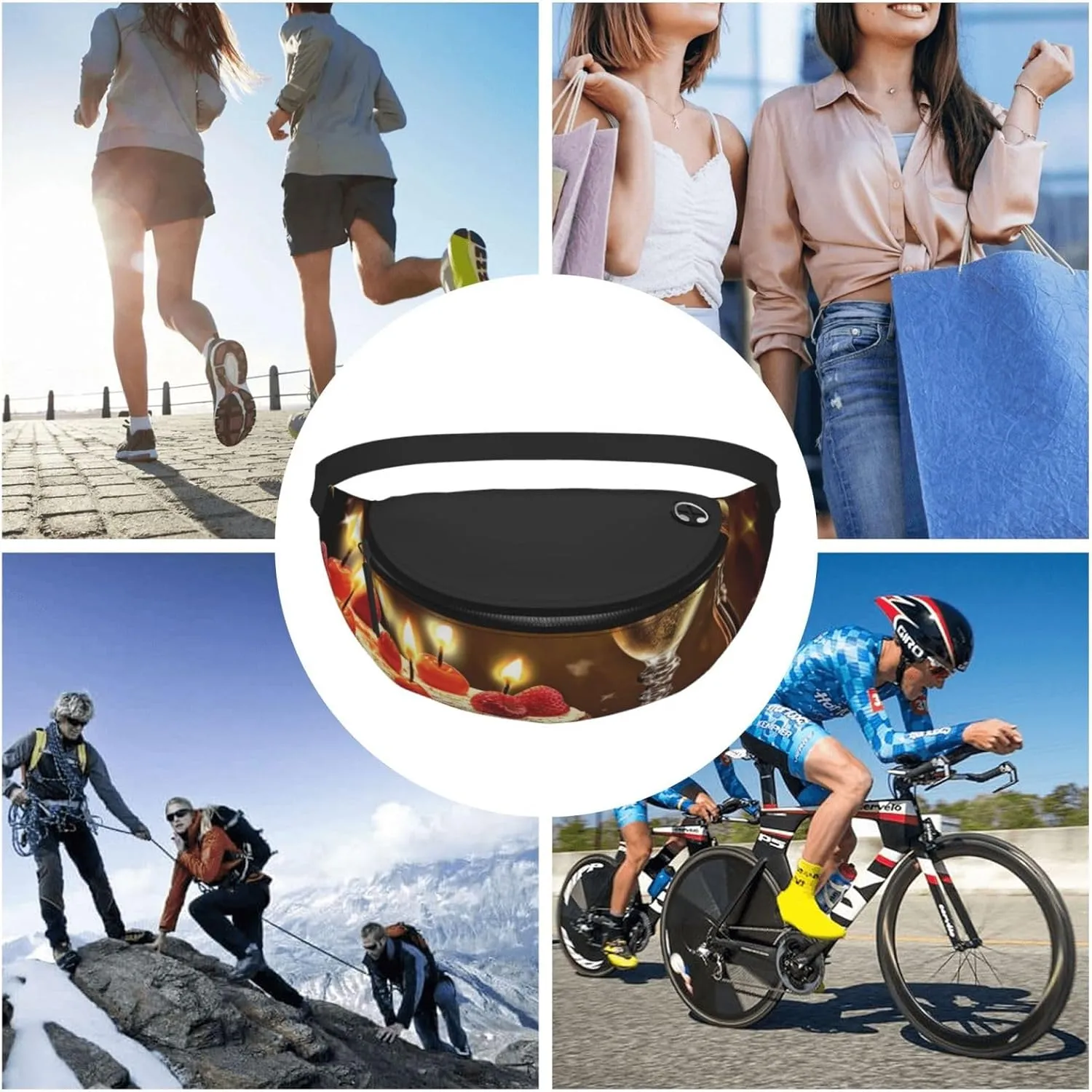 Toast to your birthday Fanny Pack for Man Women Waist Bag Adjustable Belt Casual Chest Bag Bum Bags for Travel Sports Running Hiking Waist Packs