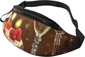 Toast to your birthday Fanny Pack for Man Women Waist Bag Adjustable Belt Casual Chest Bag Bum Bags for Travel Sports Running Hiking Waist Packs