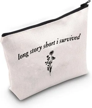 TOBGBE Idea Album Lyrics Inspired Zipper Makeup Bag Music Lover Gift for Fans Singer Inspired Makeup Bag (Long Story Bag)