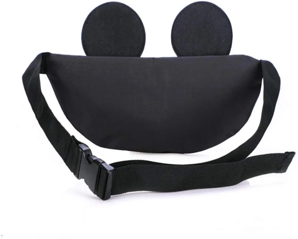Toddlers Boys Girls Cartoon Fanny Pack Waist Pack Cute Canvas Crossbody Purse Handbag with Mouse Ears
