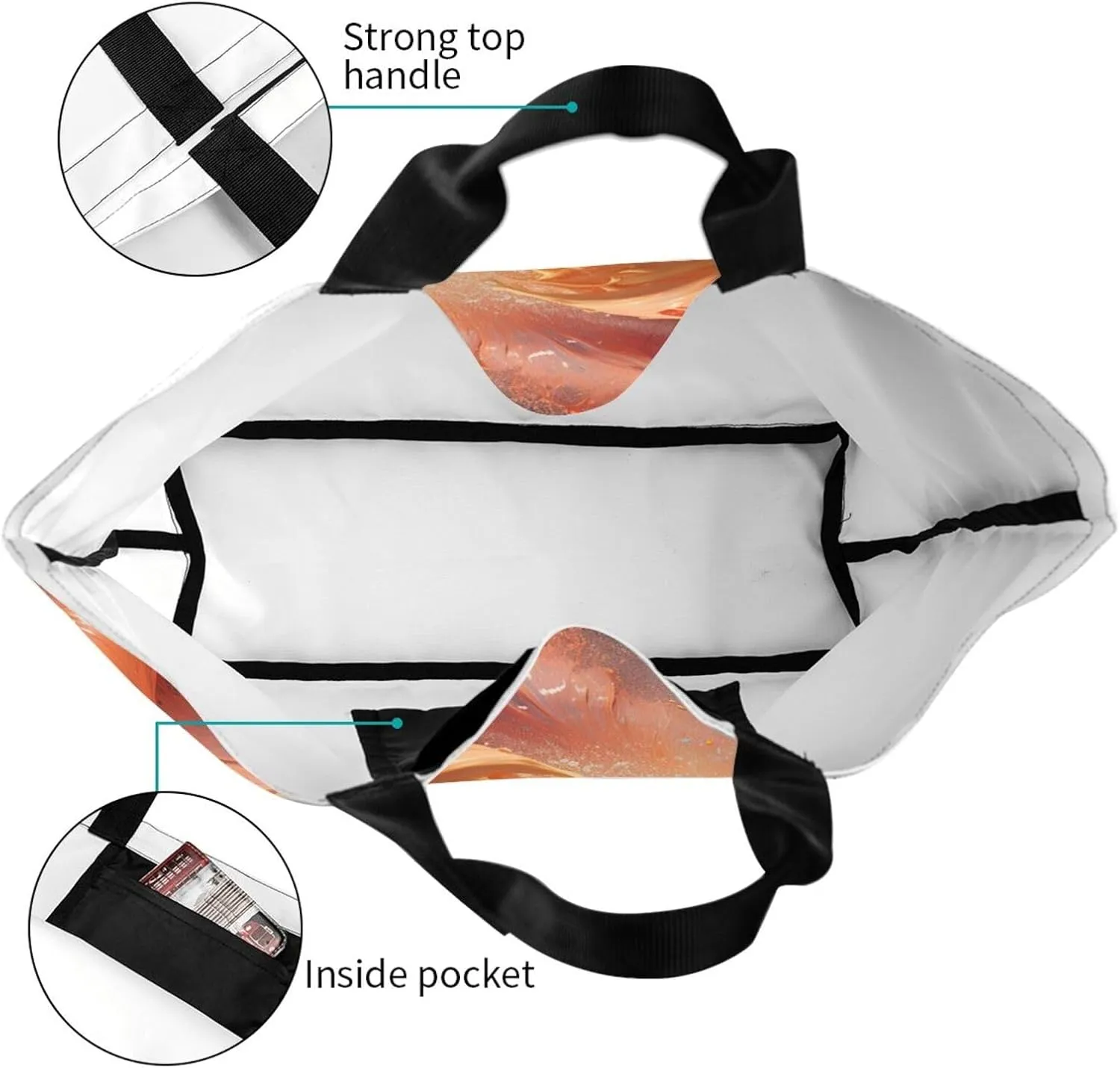 Tote Bag for Women Reusable Grocery Bag Shopping Bag Love Fabric Tote Bags Handbag Foldable Shoulder Bag