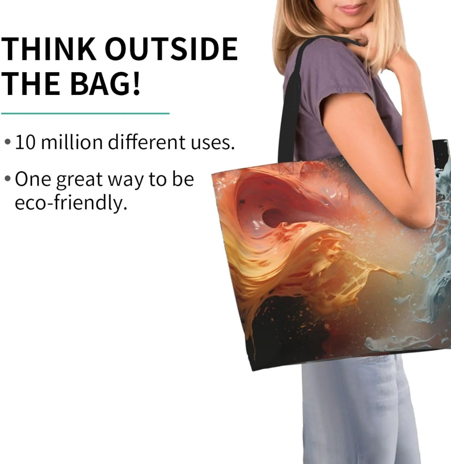 Tote Bag for Women Reusable Grocery Bag Shopping Bag Love Fabric Tote Bags Handbag Foldable Shoulder Bag
