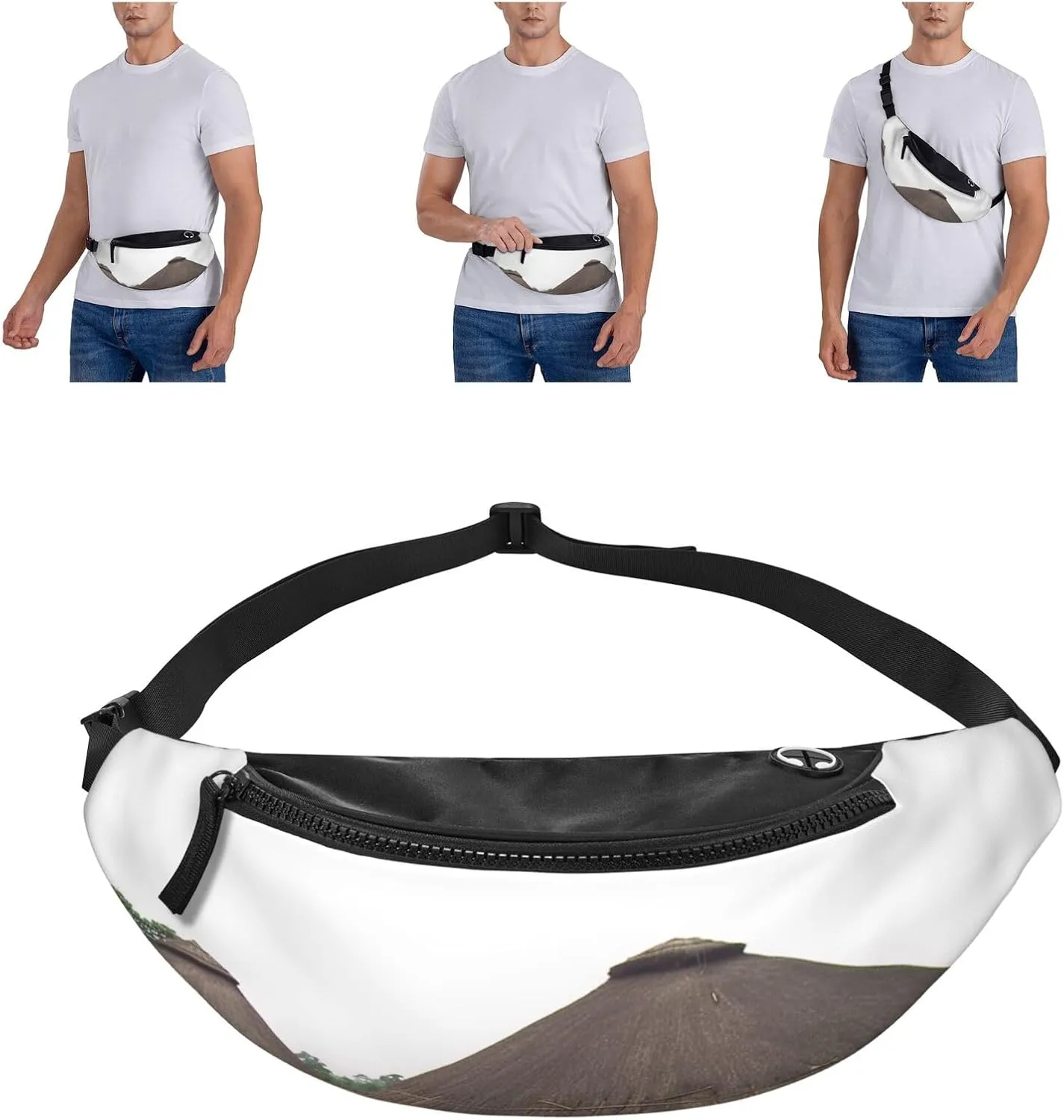 Traditional housing in ghana Fanny Pack for Man Women Waist Bag Adjustable Belt Casual Chest Bag Bum Bags for Travel Sports Running Hiking Waist Packs