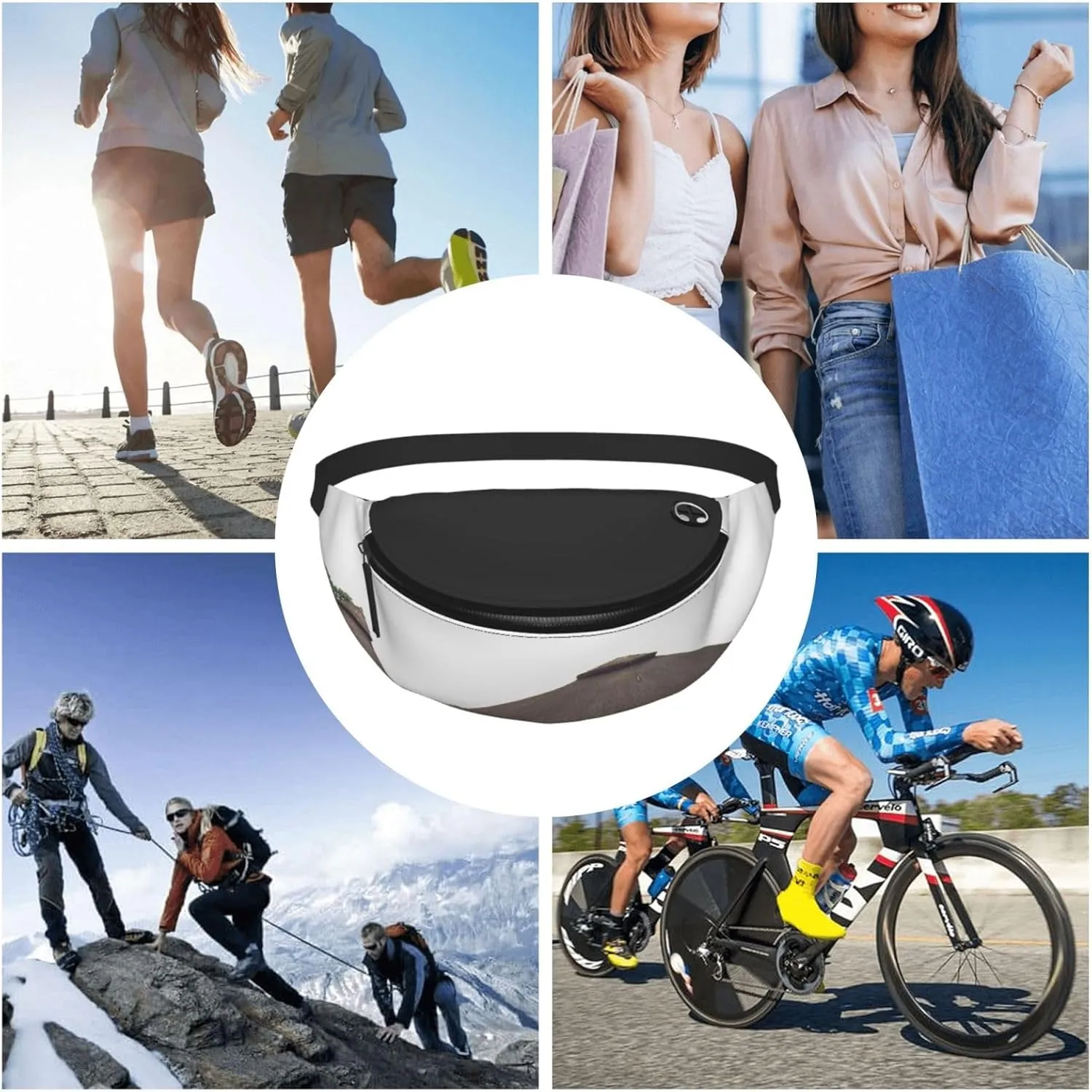 Traditional housing in ghana Fanny Pack for Man Women Waist Bag Adjustable Belt Casual Chest Bag Bum Bags for Travel Sports Running Hiking Waist Packs