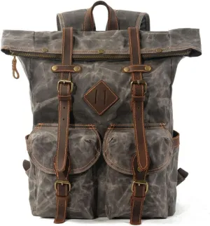 Travel backpack canvas contrast color line stitching outdoor backpack women's men's computer bag