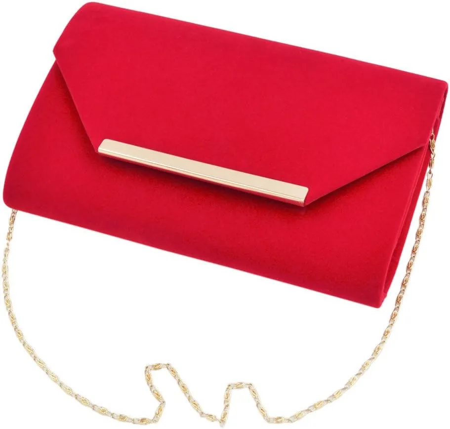 TrendsBlue Elegant Solid Color Velvet Clutch Evening Bag Handbag - Diff Colors
