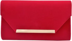 TrendsBlue Elegant Solid Color Velvet Clutch Evening Bag Handbag - Diff Colors