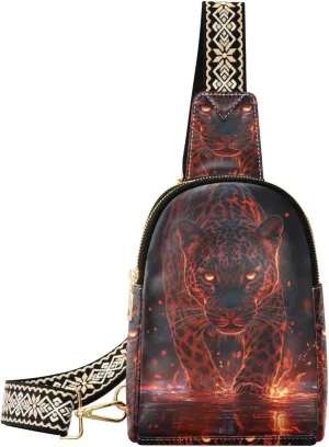 trendy Beautiful Fire Leopard bag for men cute backpack purse for women for travel