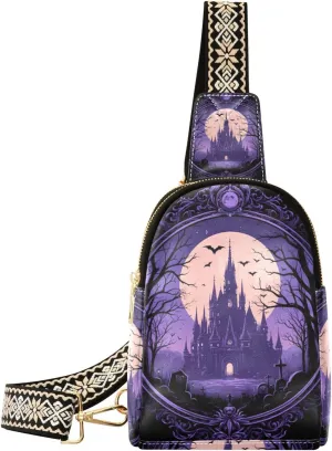 trendy Mystery Castle Purple bag for woman waterproof fanny pack crossbody bags for travel