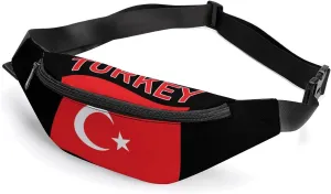 Turkey Flag Turkish Crossbody Fanny Pack Waist Packs Adjustable Shoulder Bags Sling Bag for Hiking Running Cycling