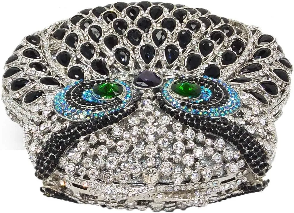 UMREN Cute Owl Clutch Women Crystal Evening Bags Luxury Handbag Rhinestone Wedding Party Purse