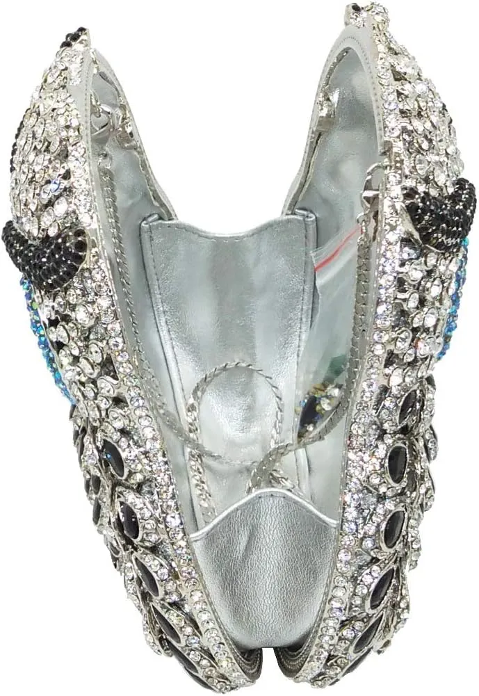 UMREN Cute Owl Clutch Women Crystal Evening Bags Luxury Handbag Rhinestone Wedding Party Purse
