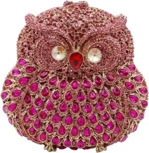 UMREN Cute Owl Clutch Women Crystal Evening Bags Luxury Handbag Rhinestone Wedding Party Purse