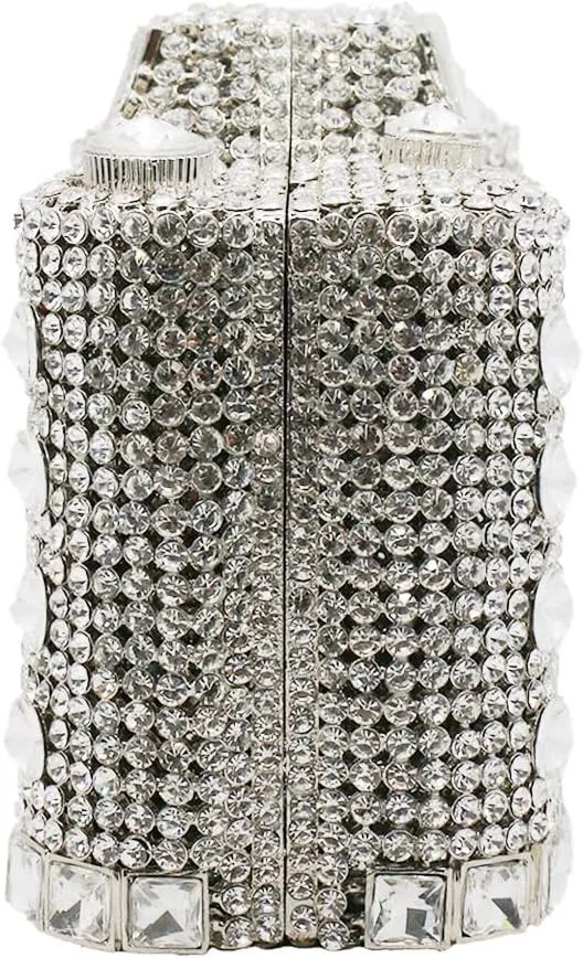 UMREN Novelty Crystal Camera Shaped Clutch Purse for Women Sparkly Rhinestones Evening Clutch Bag Glitter Bridal Prom Handbag