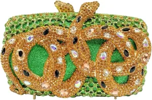 UMREN Sparkly Snake Rhinestones Clutch Women Evening Bag Luxury Crystal Clutch Purse Glitter Handbag for Wedding Party Prom