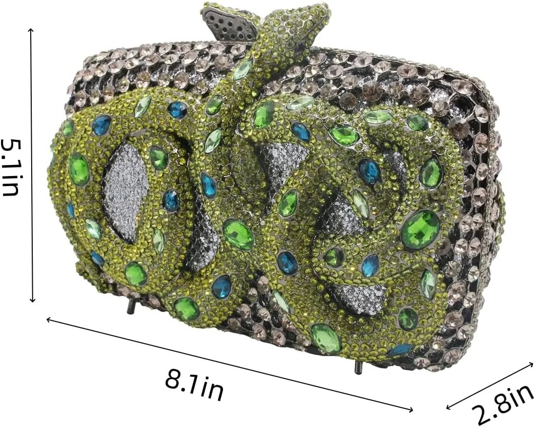UMREN Sparkly Snake Rhinestones Clutch Women Evening Bag Luxury Crystal Clutch Purse Glitter Handbag for Wedding Party Prom